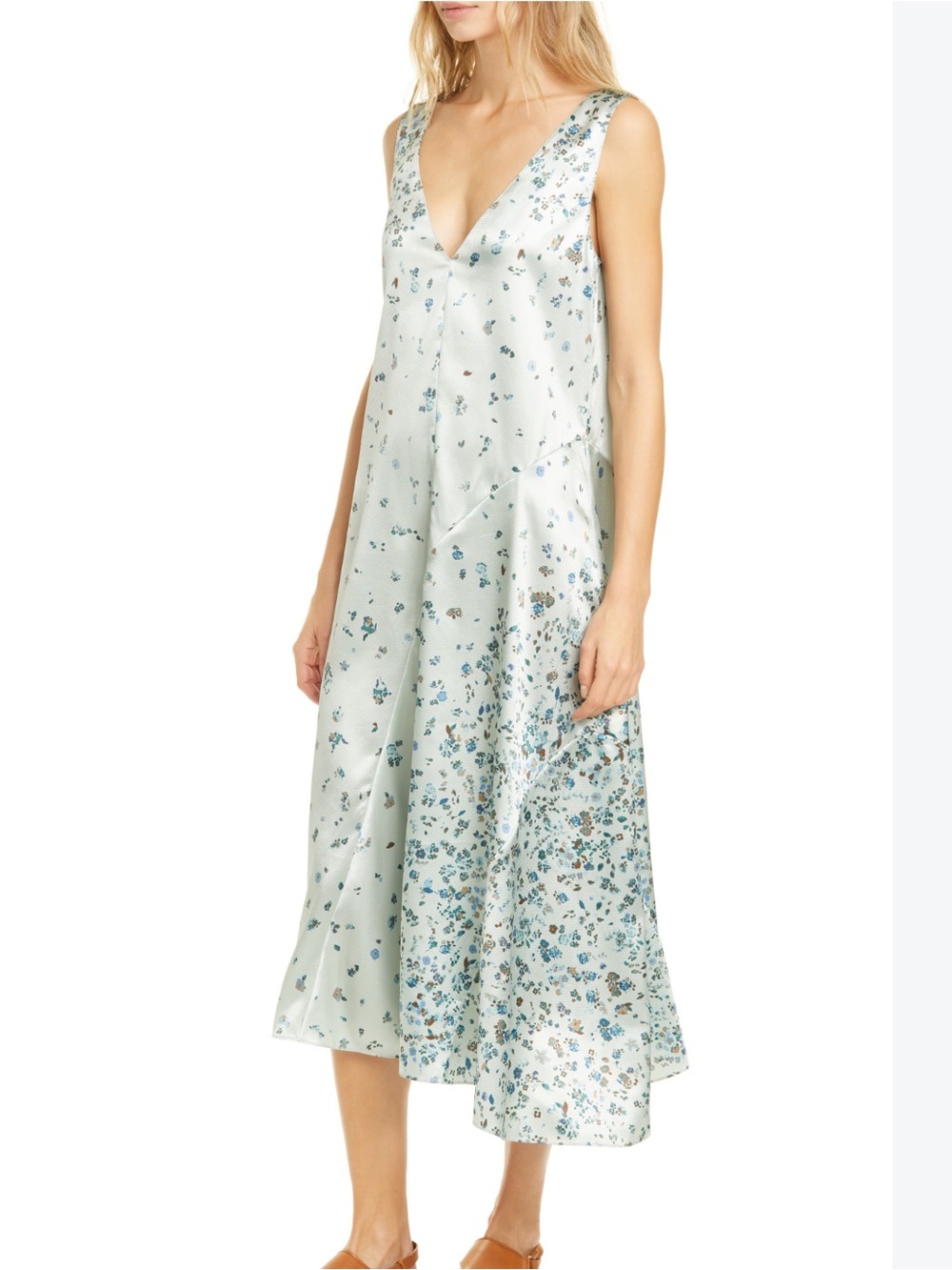 VINCE Floral Asymmetrical Shift Dress Size Large
